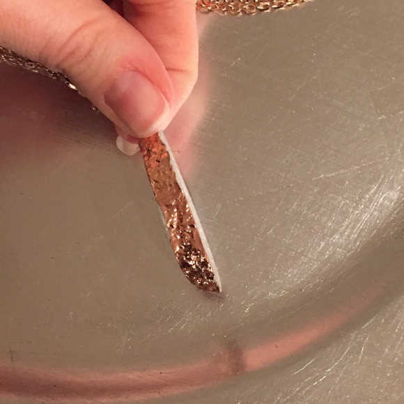 Rose Gold & White Stone Necklace - Picture 2 of 2